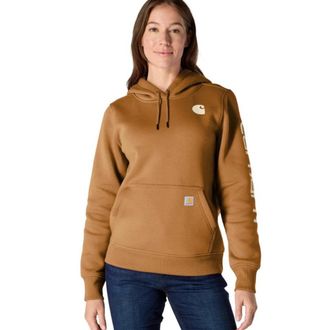 Carhartt Work in Progress Iconic Clarksburg Hoodie Womens Brown Fleece Kangaroo Pockets JAX1772