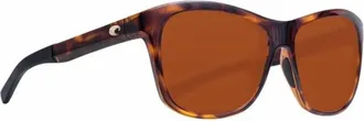 Costa Womens Vela Rectangle Sunglasses In Shiny Tortoise/copper