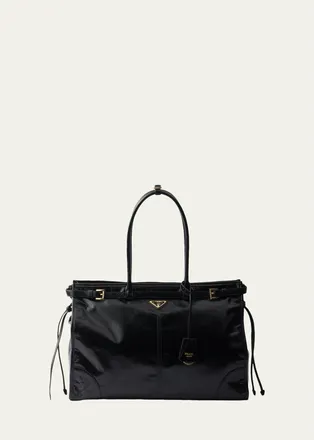 Prada Bonnie Glossy Leather Tote Bag