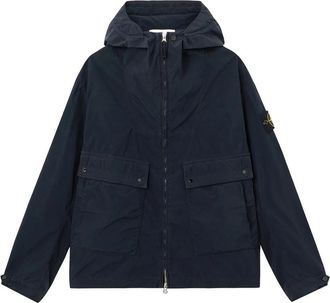 Stone Island Hooded Wind Jacket - Heren - Zomerjassen - Blauw - L - Polyester - Jassen