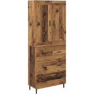 vidaXL Aparador Alto Con Caj&oacute;n 2 Pcs Madera Vieja Madera De Ingenier&iacute;a Vidaxl