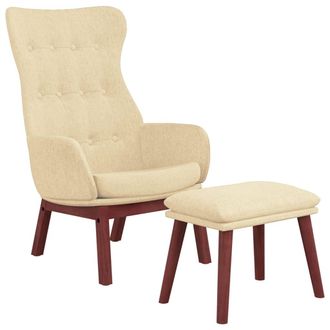 Nova Sill&oacute;n De Relax Con Taburete Tela Color Crema Vidaxl