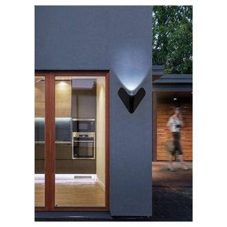 Trade Shop Trade Shop - Applique Led Esterno Parete 12 W Alluminio Nero Luce Fredda Calda Naturale Es61