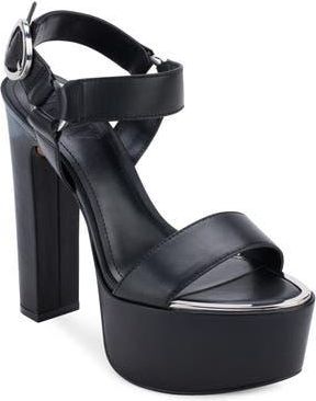 DKNY Shila Ankle Strap Platform Sandal in Black at Nordstrom Rack, Size 9.5
