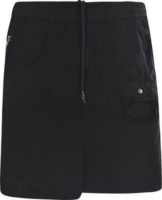 Moncler Wide-Leg Garment-Dyed Nylon Bermuda - Heren - Strandmode - Zwart - S - Nylon - Badmode