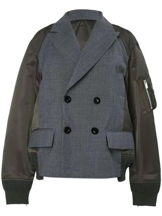 sacai Hybrid Twill Jacket with Structured Front and Relaxed Back