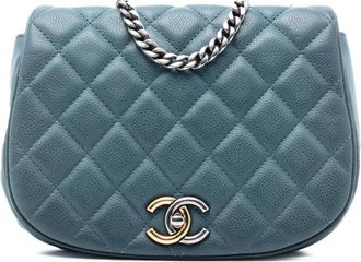 Chanel Pre-owned Quilted Flap Bag - Dames - Vintage Schoudertas - Blauw - ONE Size - Vintage