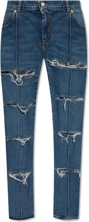 Alexander McQueen Versleten jeans - Dames - Slim Fit Jeans - Blauw - W26 - Jeans