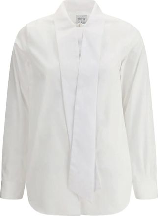 Sara Roka Blouse met gestrikte hals - Wit