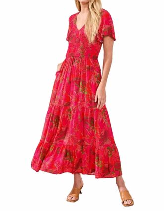 Tribal Womens Ruched Top Maxi Dress In Sangria