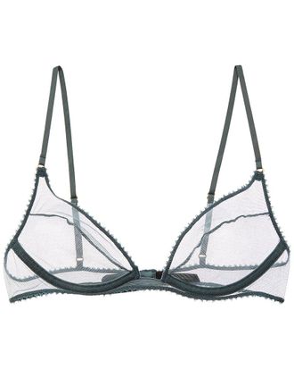 Kiki De Montparnasse Kiki de Montparnasse Perle Plunge Silk-Trim Bra