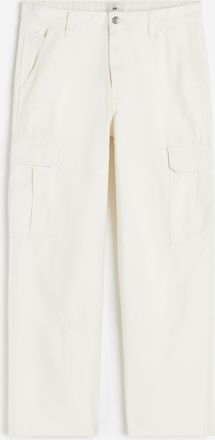 H&M Cargohose in Relaxed Fit - White