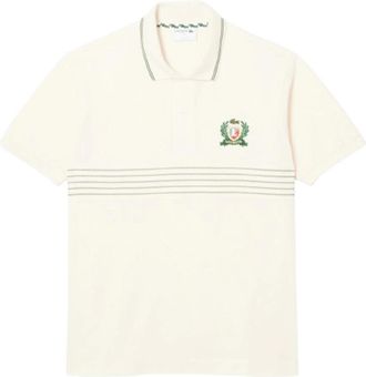 Lacoste Klassieke Geborduurde Crest Polo Off White - Heren - Polos - Wit - XL - Katoen - Tops