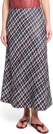 TWP Leather A-Line Skirt in Blue Multi at Nordstrom, Size 10