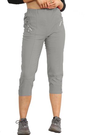 Generic Women Capri Trousers Cropped Pants Ladies 3/4 Length Stretch Legging Pocket Crop Pull On Trigging Elasticated Waist Work Office Slim Tapered Tailored 