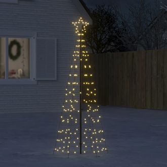 vidaXL &Aacute;rbol De Navidad Led Con Estacas 220 Leds Blanco C&aacute;lido 180 Cm Vidaxl