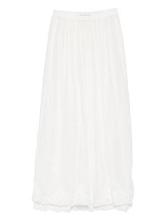 Forte_Forte Kr&auml;ftiger langer Schleierrock mit oder ohne Stickerei