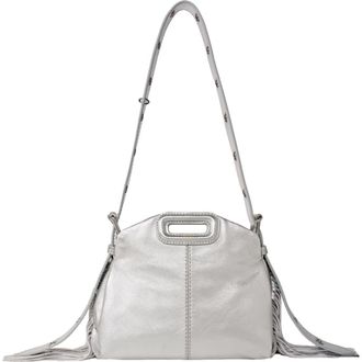 Maje Miss M mini metallic leather bag in Silver at Nordstrom, Size Medium