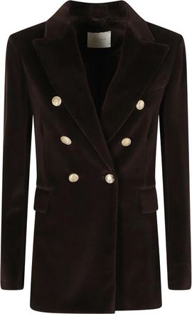 Circolo 1901 Fluwelen Jas met Dubbele Rij Knopen - Dames - Blazers - Bruin - M - Jassen