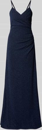 Troyden Collection Abendkleid mit V-Ausschnitt in Marine, Größe 32