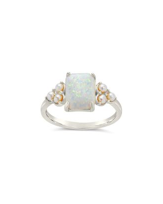 Sterling Forever Pearl Lana & Opal Ring