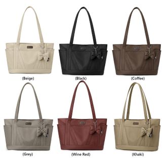 Generic Nylon Laptop Bag Tote Bag College Shoulder Bag for Work (Black)