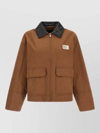 Max Mara wkdfreccia contrast collar patch detail coat
