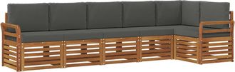 vidaXL Conjunto De Sof&aacute;s De Exterior 6 Uds. Natural Y Antracita Vidaxl