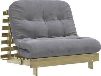 vidaXL Futon Sofa Bed with Mattress 100x206x11 cm Impregnated Wood Pine Vidaxl