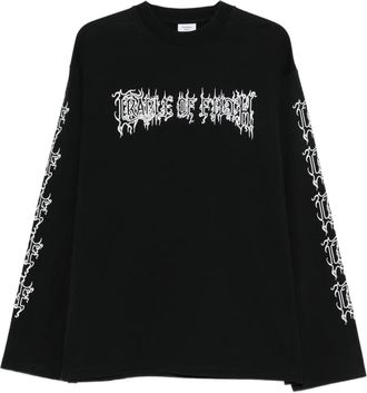 VETEMENTS Top met tekst en lange mouwen - Zwart