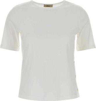Herno Cotton T-Shirt - Dames - T-shirts - Wit - L - Katoen - Tops