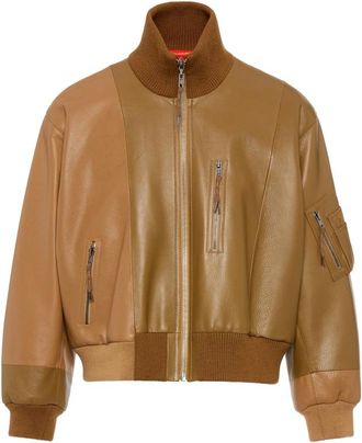 Maison Margiela Spliced Leather Bomber Jacket