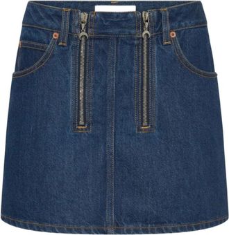 Marine Serre Zipped Denim Mini Rok - Dames - Spijkerrokken - Blauw - S - Denim - Rokken