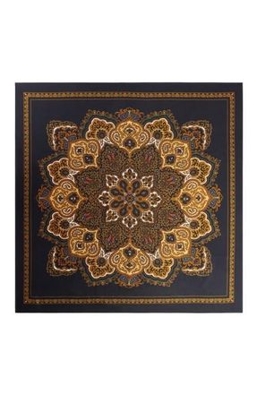 Sandro Silk bandana print scarf in Black/ocher at Nordstrom