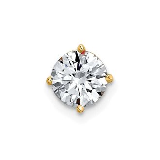Diamond2Deal 14k Yellow Gold 1ct. 6.5mm Round Moissanite Solitaire Chain Slide Pendant