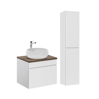 Petits Meubles Conjunto mueble lavabo individual tableros laminados blanco