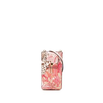 Ferragamo Pre-owned Ferragamo Floral Printed Leather Vara Bow Phone Pouch Ladies 5E8K1833VZZBPRCS
