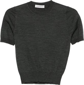 Goes Botanical short-sleeve knitted top - Grey