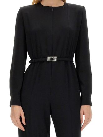 Gucci Acetate-Silk Blend with Belt Jumpsuit - Black