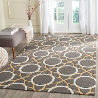 Safavieh Four Seasons Hand Made Area Rug, Grey / Ivory Contemporary Style Non-Shedding