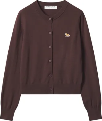 Maison Kitsun&eacute; Baby Fox Regular-Fit Merino Wool Cardigan