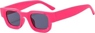 Generic Square Men Vacation Sunglasses Outdoor Women Small Frame Sports Sun Glasses(Pink)