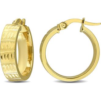 Delmar 19.7mm Textured Hoop Earrings in Gold at Nordstrom Rack