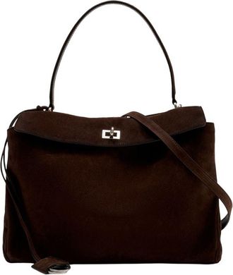 Balenciaga Womens Rodeo Top Handle Bag Brown Calfskin