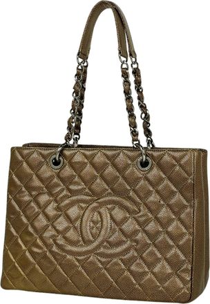 Chanel Bronze Grained Calfskin Shoulder Bag Tote Bag (Pre-Owned)