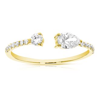 Vir Jewels 2/5 cttw Lab Grown Diamond Engagement Ring in 14K Yellow Gold For Women