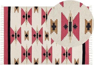Beliani Rug GARNI Multicolour 160 x 230 cm Cotton Kilim