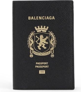 Balenciaga Wallets & Cardholders, male, Black, Size: ONE SIZE Leather Passport Holder