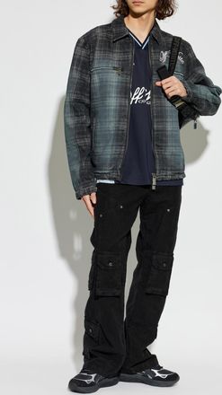 Off-white T-shirt With Printed Logo, Mens, Navy Blue