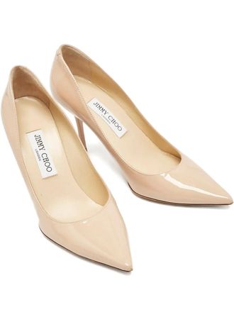 Jimmy Choo London 130mm Romy leather heeled pumps - Neutrals